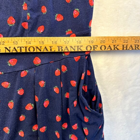Torrid Womens Mini Romper Strawberry Print Navy Blue 2X Super Soft Knit Pockets - Picture 6 of 14